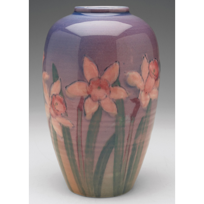 Appraisal: Exceptional Rookwood vase large broad form in a Porcelain glaze