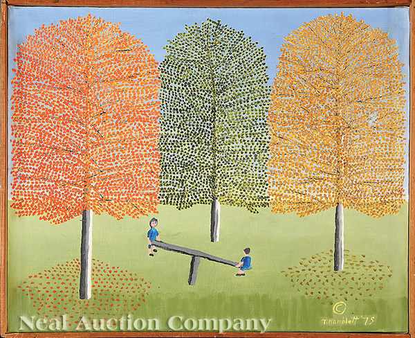 Appraisal: Theora Hamblett American Mississippi - See-Saw oil on canvas signed