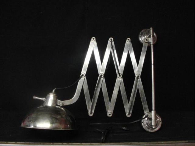 Appraisal: Nickel Nickel on Brass Accordion Lamp From a Long Island