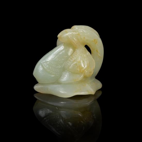 Appraisal: Sale Lot A Chinese Celadon Jade Model of a Goose