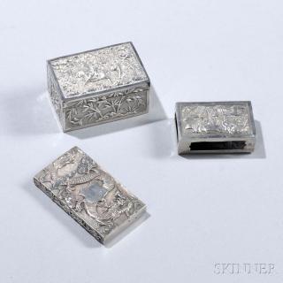 Appraisal: Three Pieces of Chinese Export Silver late th early th