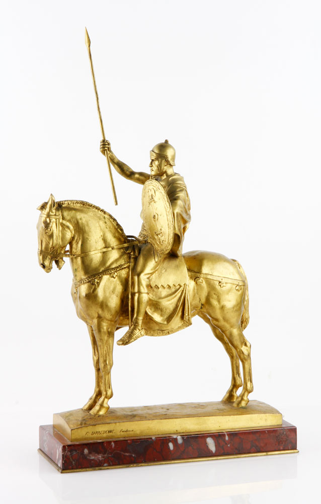 Appraisal: - th C French Gilt Figure on Horseback Bronze th