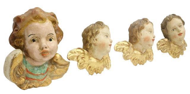 Appraisal: lot of Italian parcel gilt and polychrome painted putti head