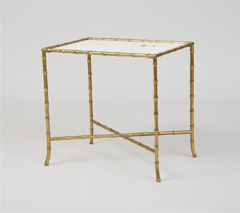 Appraisal: Side Table in the Style of Bagues c Brass milk