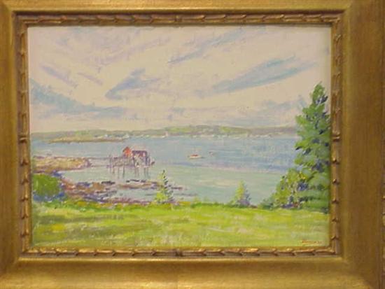 Appraisal: Roger Dennis American - oil on artist's board Pemequid impressionistic