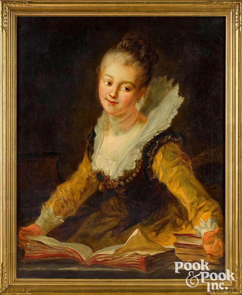 Appraisal: After Jean Honore Fragonard oil on canvas portrait After Jean