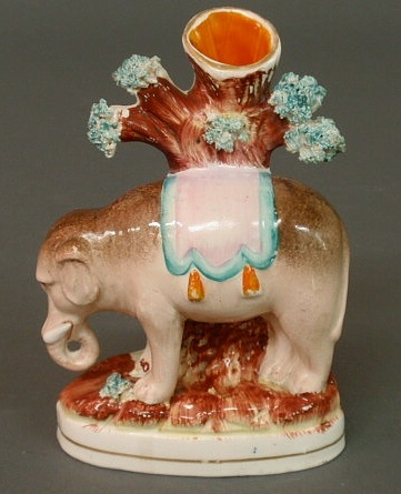 Appraisal: Staffordshire elephant spill vase c h x w x d