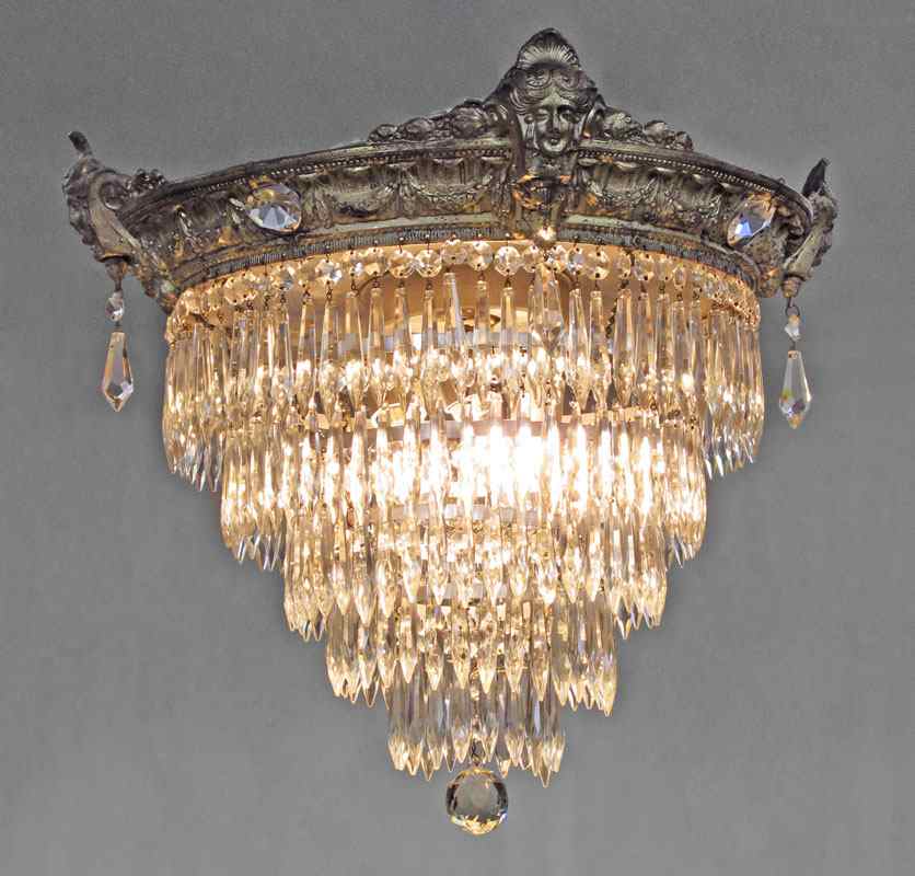 Appraisal: FRENCH TIERED CHANDELIER Five tiers hanging from a metal ring