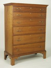 Appraisal: CHEST - th C solid cherry country Chippendale six drawer