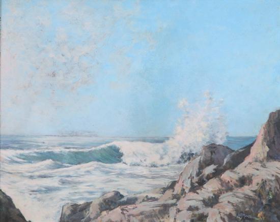 Appraisal: A R MONTALYA American th century CRASHING WAVES signed lower