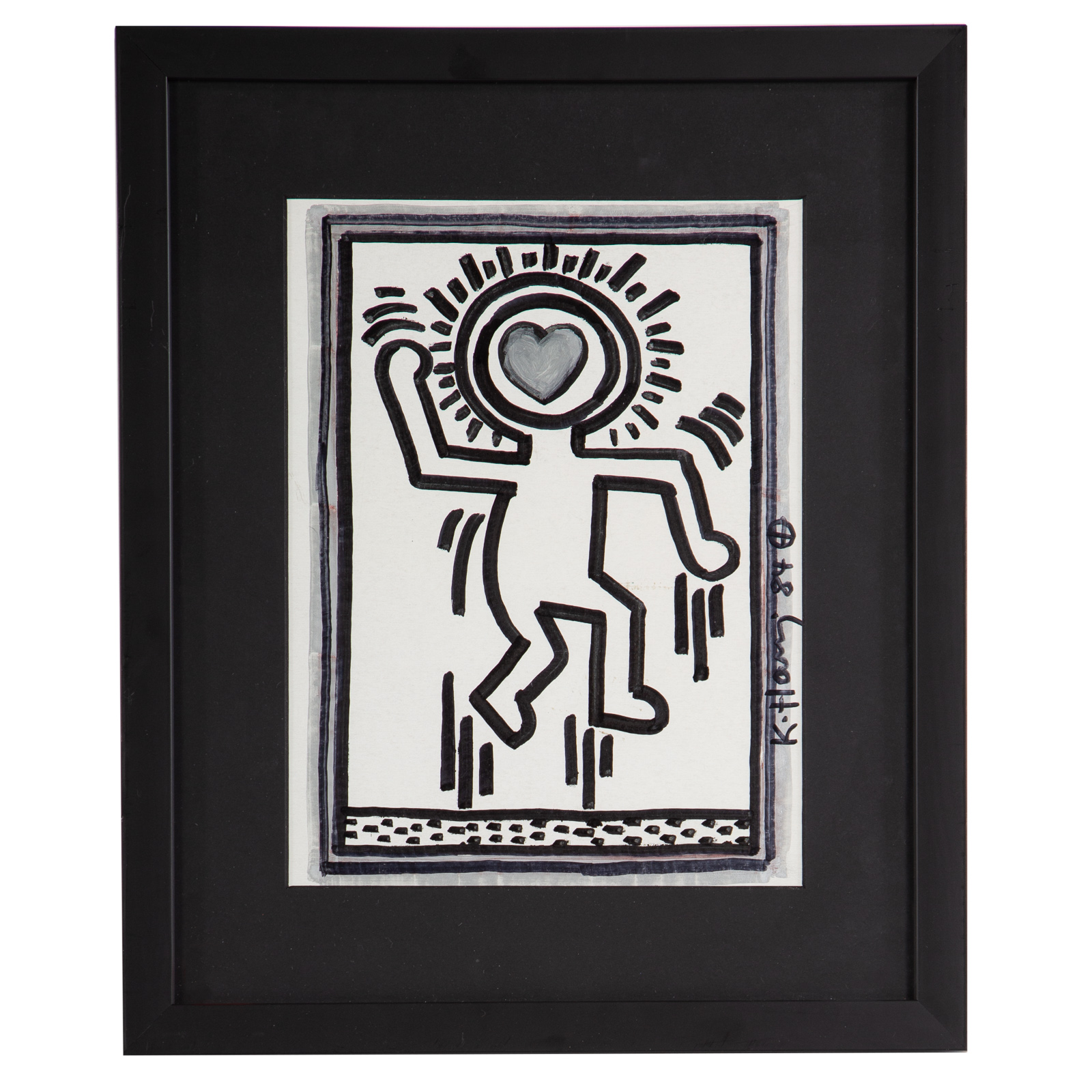 Appraisal: ATTRIBUTED TO KEITH HARING UNTITLED INK Attributed to Keith Haring