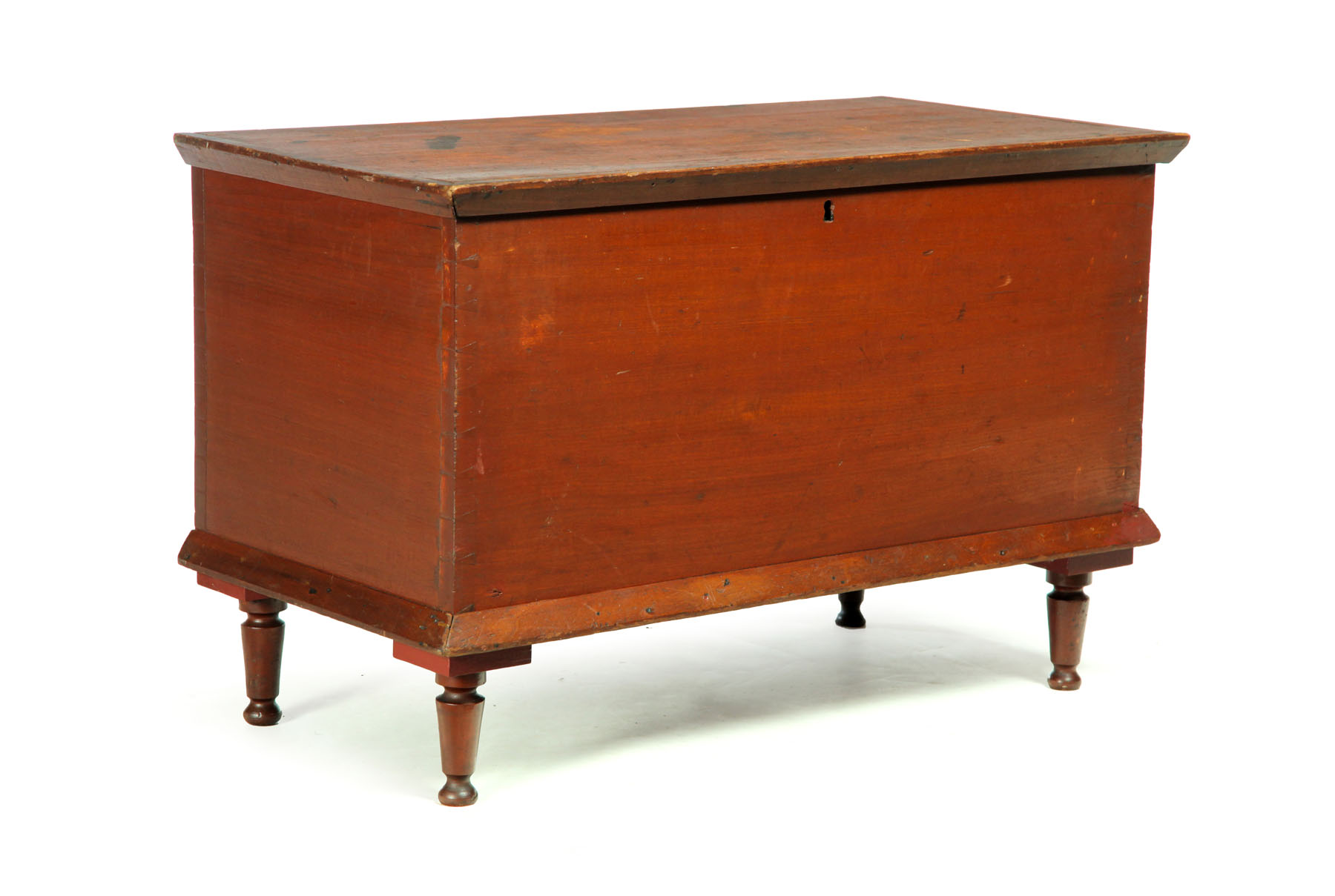 Appraisal: BLANKET CHEST American mid th century poplar Dovetailed case with