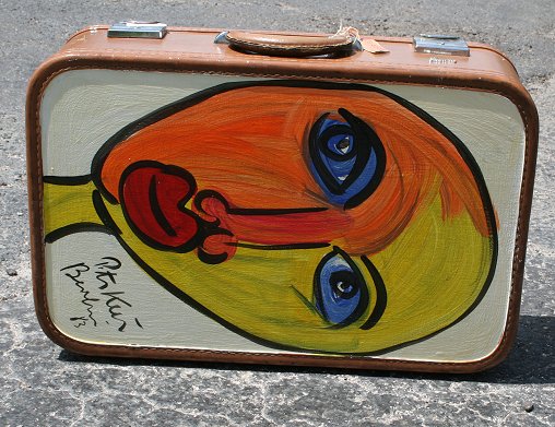 Appraisal: KEIL Peter German - Two sided suitcase with a portrait