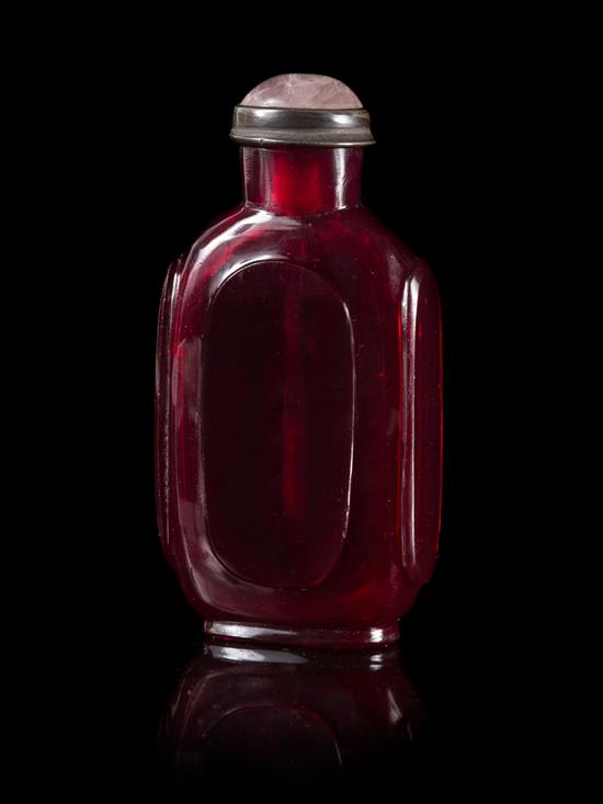 Appraisal: Sale Lot A Ruby Red Glass Snuff Bottle of rounded