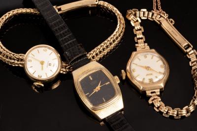 Appraisal: Three lady's wristwatches to include two Tissot cocktail watches on