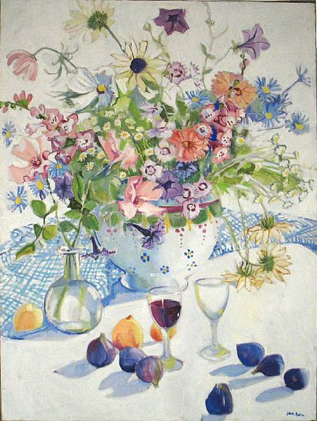 Appraisal: Jack Baker American th Century Summer flowers and fruit signed