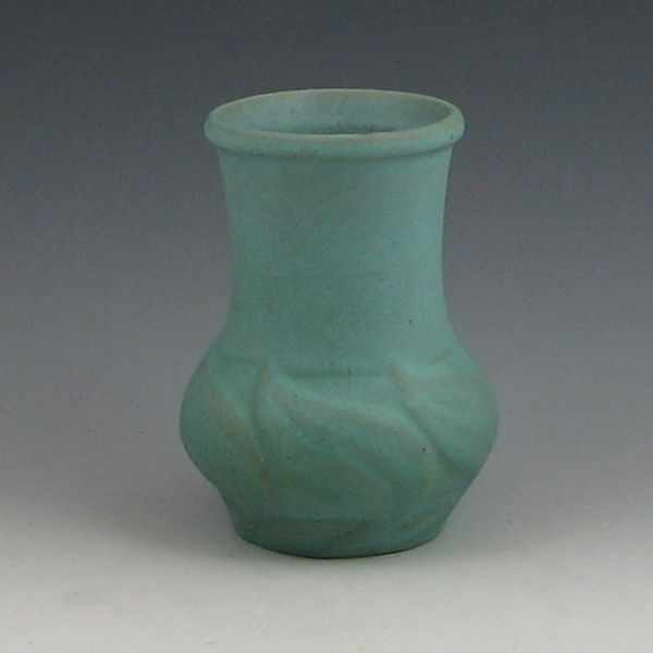 Appraisal: Van Briggle vase from in light matte blue Marked with