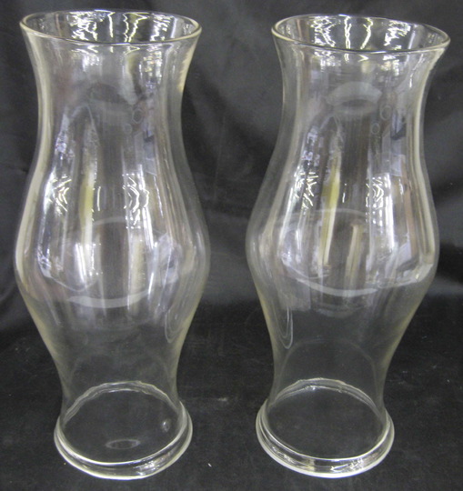 Appraisal: Large Pair of Anglo-American Blown Glass Hurricane Shades in the