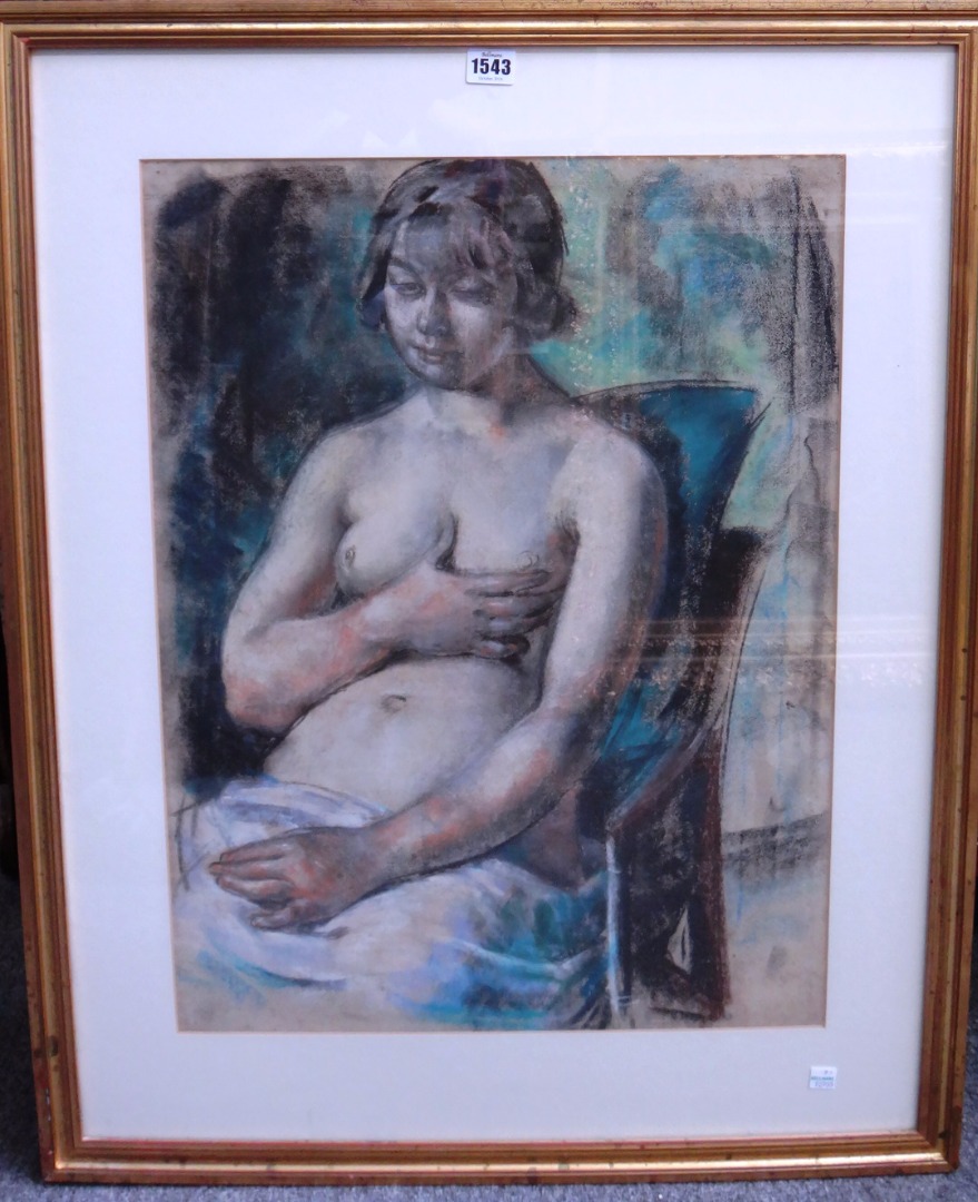 Appraisal: James Arden Grant - Seated female nude pastel cm x