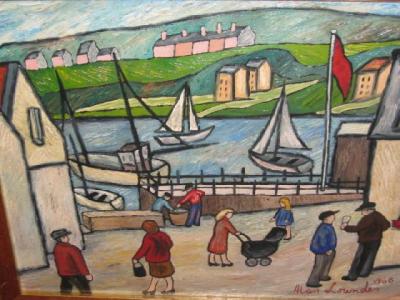 Appraisal: CIRCLE OF ALAN LOWNDES - Harbour Scene oil on canvas