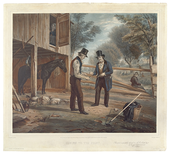 Appraisal: MOUNT WILLIAM SIDNEY Coming to the Point Hand-colored lithographed print