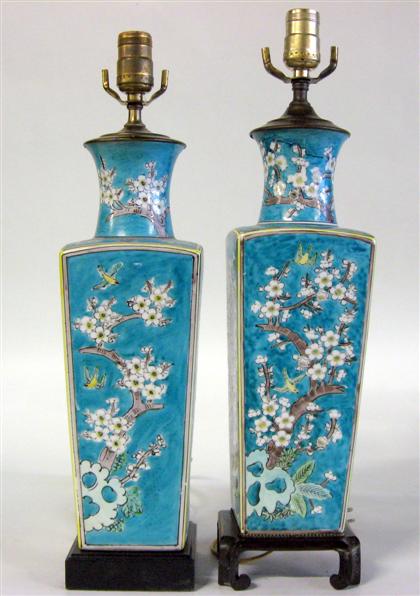 Appraisal: Pair of Chinese turquoise-ground porcelain vases th century