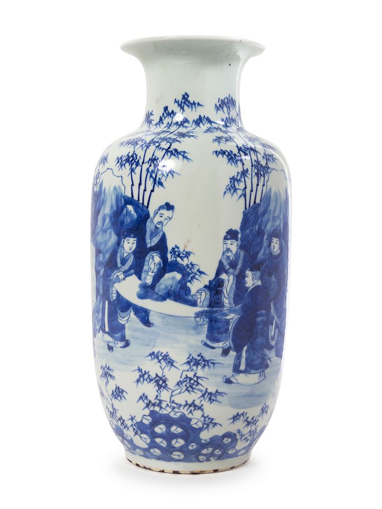 Appraisal: A Blue and White Porcelain Baluster Vase Height in cm