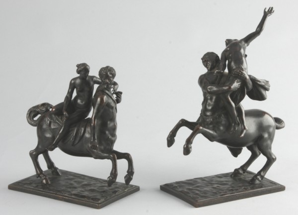 Appraisal: Lot of two Two figural groupings featuring centaurs and nude