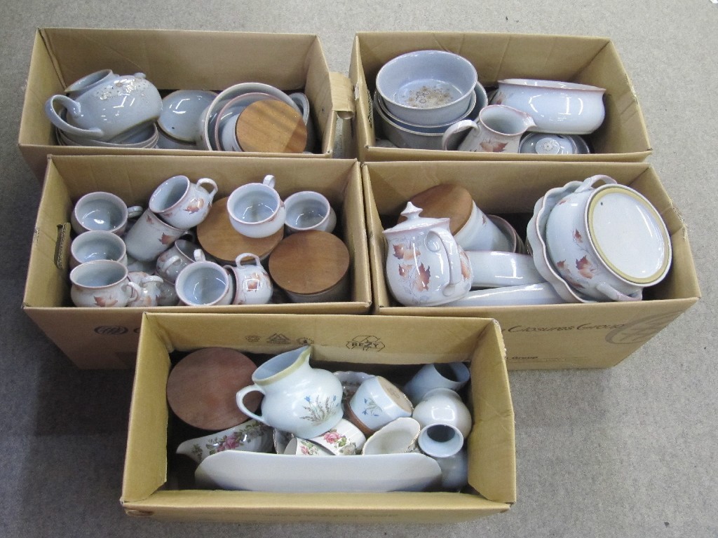 Appraisal: Five boxes of Denby tea and dinnerwares - Reflections Coloroll