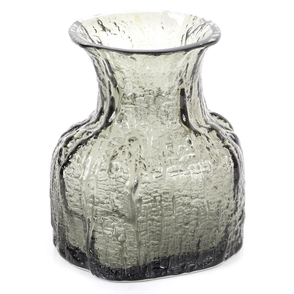 Appraisal: TIMO SARPANEVA MODERNIST SCANDINAVIAN SMOKEY GREY ART GLASS VASE H