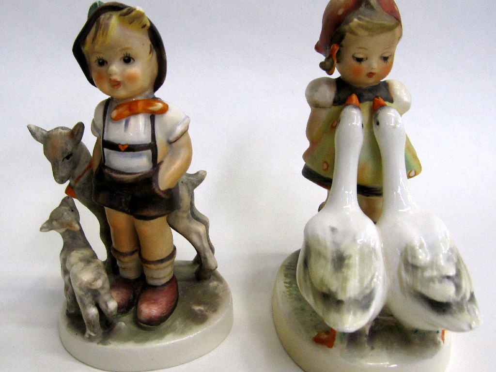 Appraisal: Two Hummel figures 'Little Goat Herder' and 'Goose Girl' both