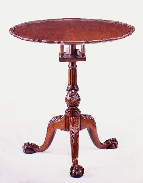 Appraisal: A George III style mahogany tilt top tea table The