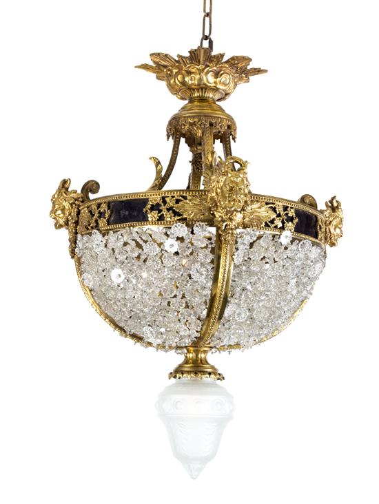 Appraisal: Sale Lot A French Gilt Bronze and Glass Chandelier of