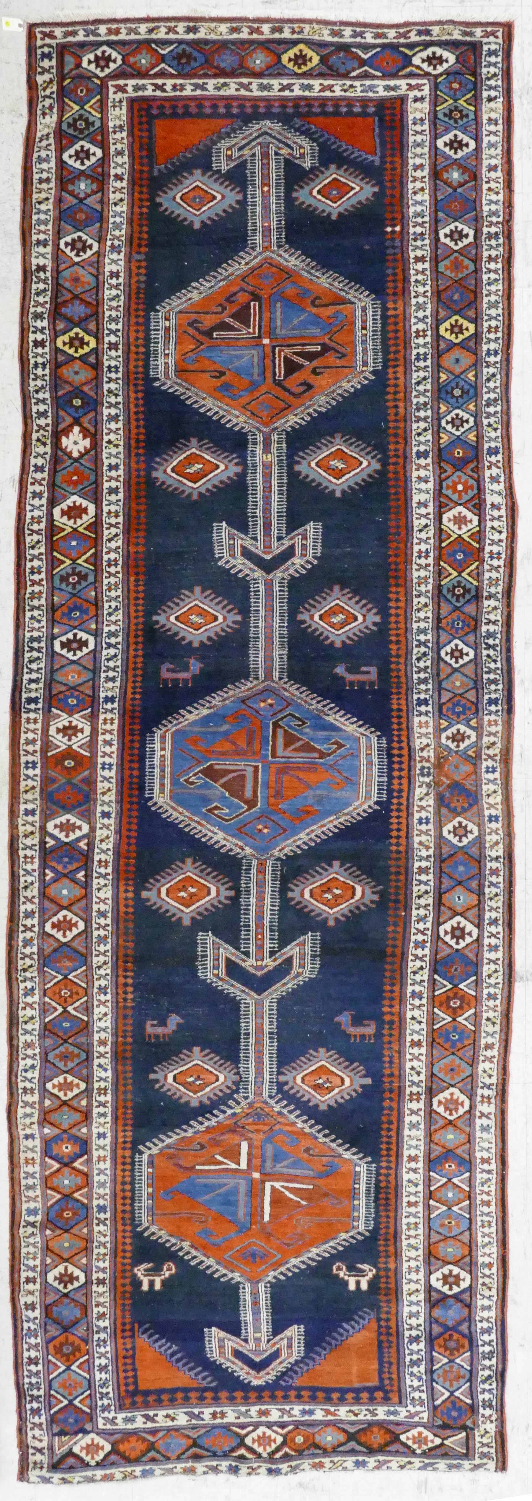 Appraisal: Semi-Antique Caucasian Oriental Large Runner Rug Measures 'x ' ''