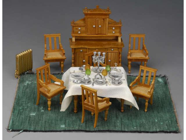 Appraisal: Schneegass Dining Room Furniture MN Large sideboard large table six