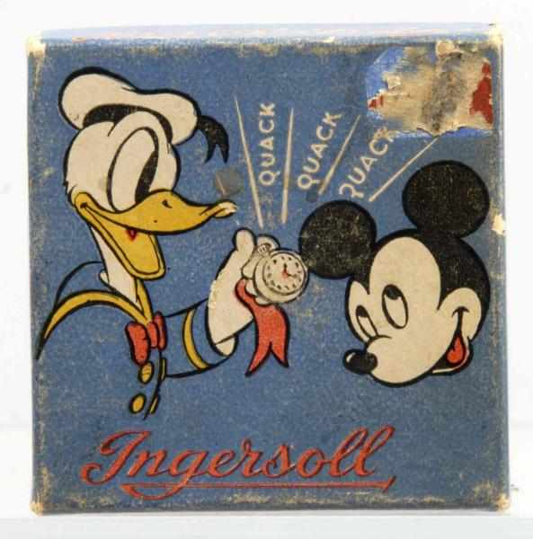 Appraisal: Ingersoll Disney Donald Duck Pocket Watch Box Description Very rare