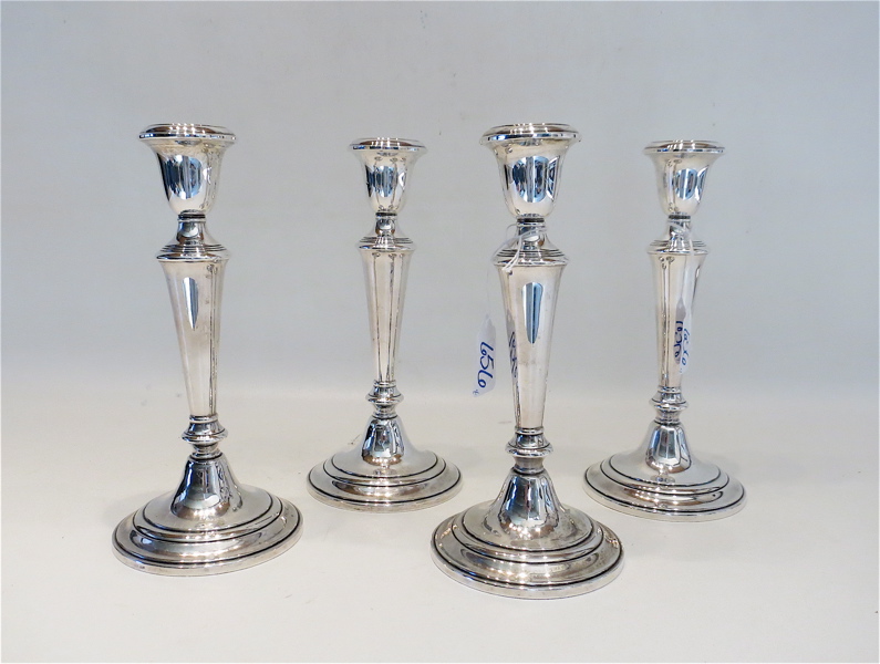 Appraisal: TWO PAIR GORHAM STERLING SILVER CANDLESTICKS pattern Heights inches