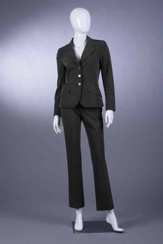 Appraisal: PRADA BROWN PANTSUIT Jacket size pants size