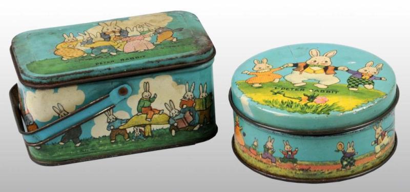 Appraisal: Lot of Easter Peter Rabbit Tins Description The lunch box