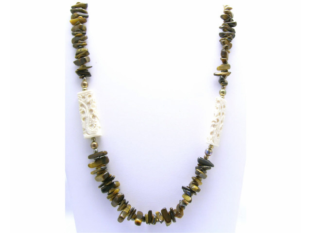 Appraisal: Vintage Tiger Eye Necklace with approximately cts of tumbled tiger