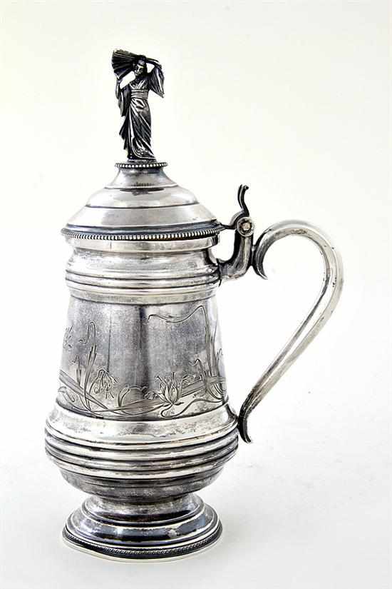 Appraisal: Unusual Russian silver tankard probably Moscow circa - Oriental figural