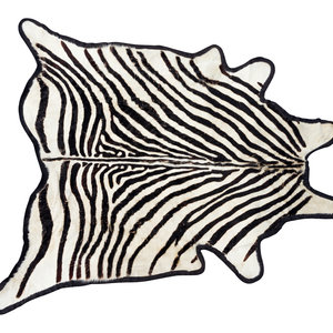 Appraisal: A Zebra Design Cow Hide Rug TH CENTURY Length x