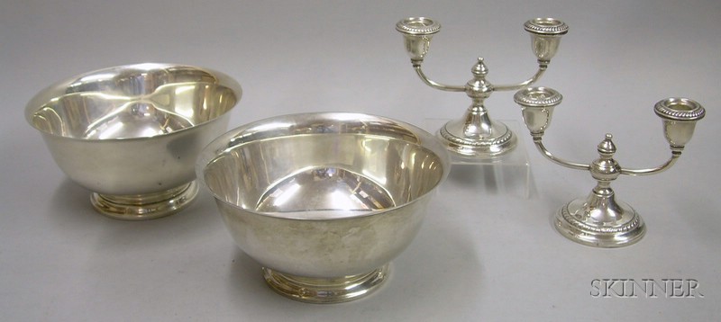 Appraisal: Four Pieces of Gorham Sterling Silver Tableware a pair of