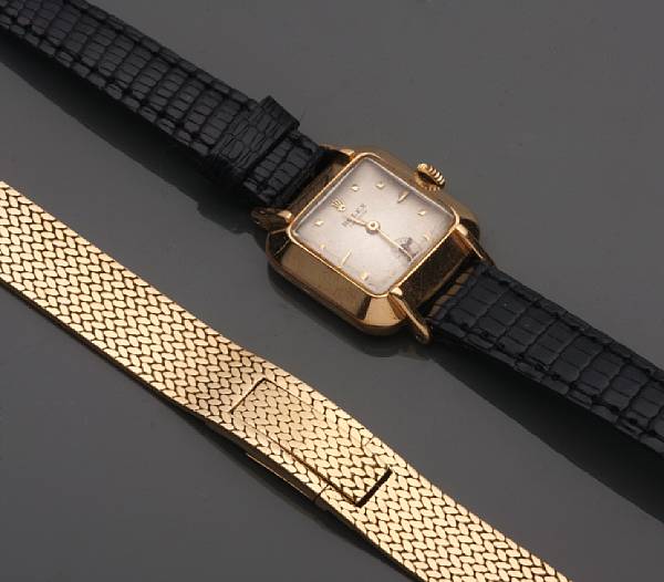 Appraisal: A ladies k gold wristwatch with an extra k gold