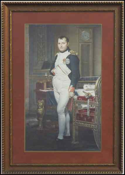 Appraisal: GROUP OF TWO FRAMED REPRODUCTION PRINTS Napoleon unsigned '' x