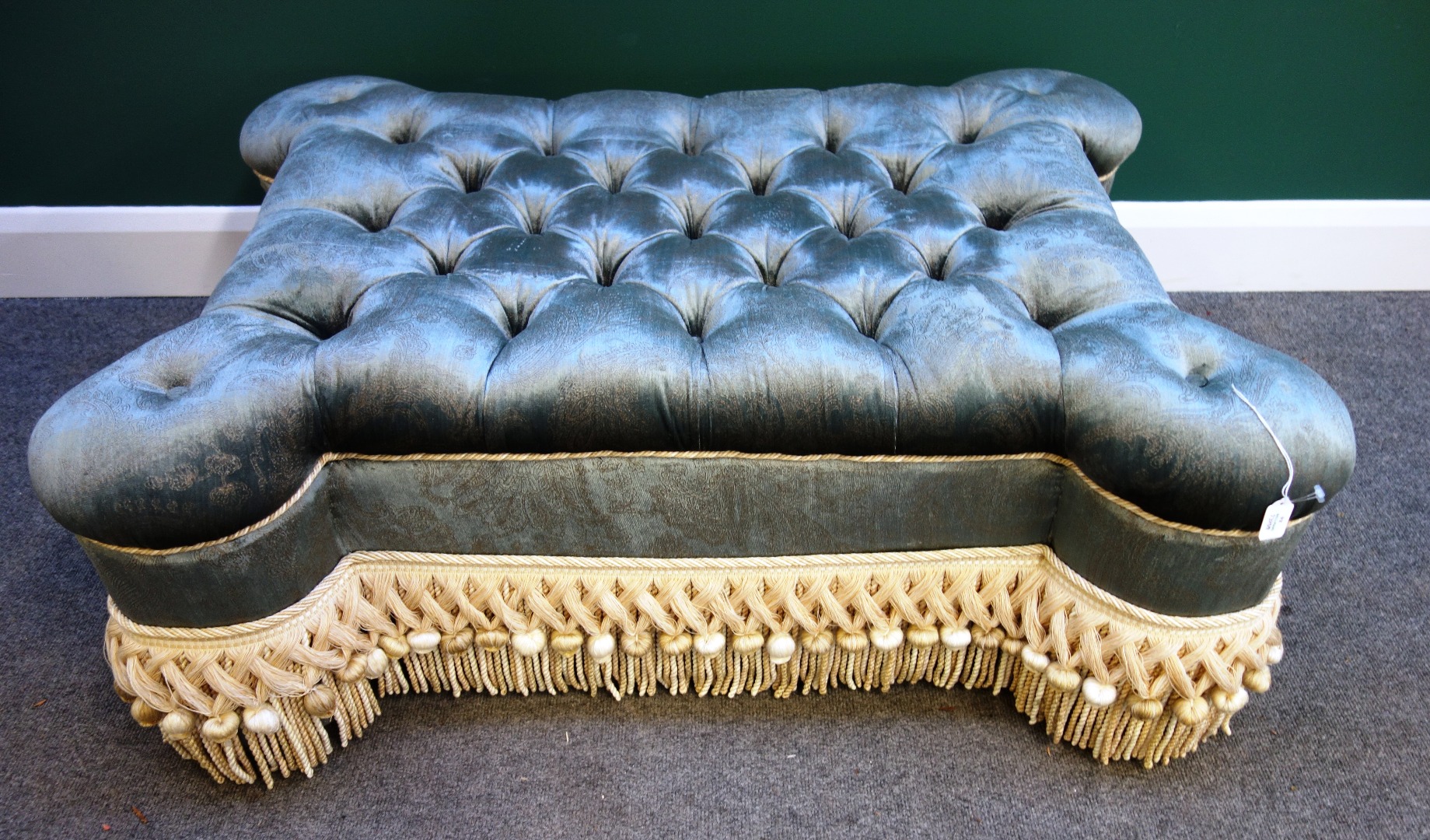 Appraisal: Peter Dudgeon London a th century button upholstered rectangular footstool