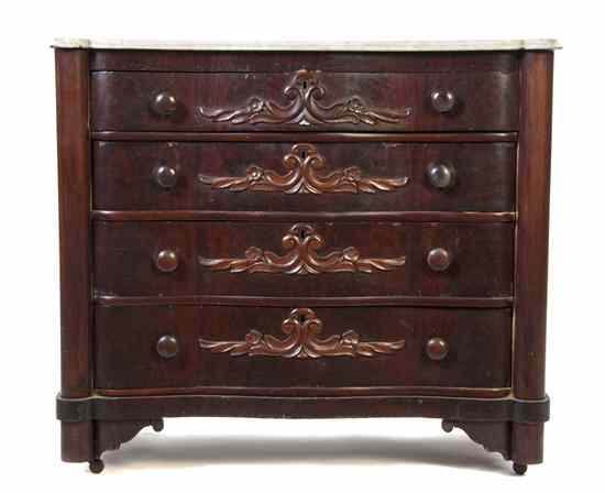 Appraisal: A Victorian Mahogany Chest of Drawers having a shaped white