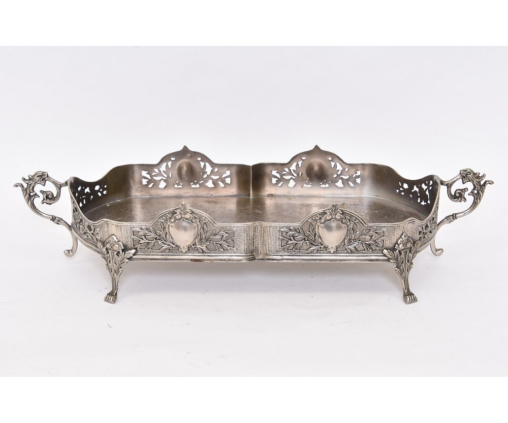 Appraisal: Centerpiece Tray Metal centerpiece tray with incised floral decorations th