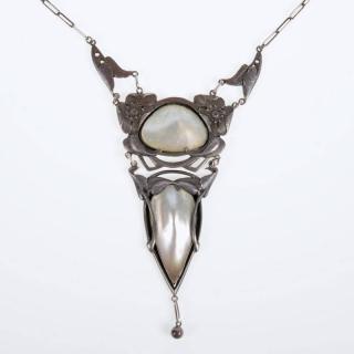 Appraisal: Nice Kalo sterling Art Nouveau necklace Circa with mother-of-pearl inlay