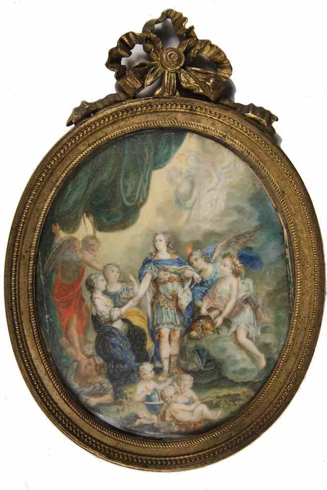 Appraisal: MINATURE PAINTING - Oil on Ivory Ascension of Louis XVI